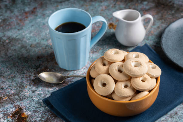 istock Coconut biscuit. Shortbread coconut cookies in bowl. 1975337791