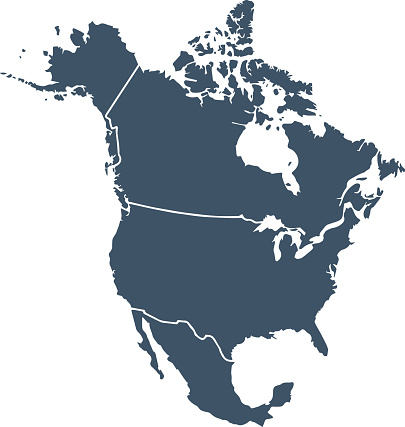 COLOR MAP OF NORTH AMERICA