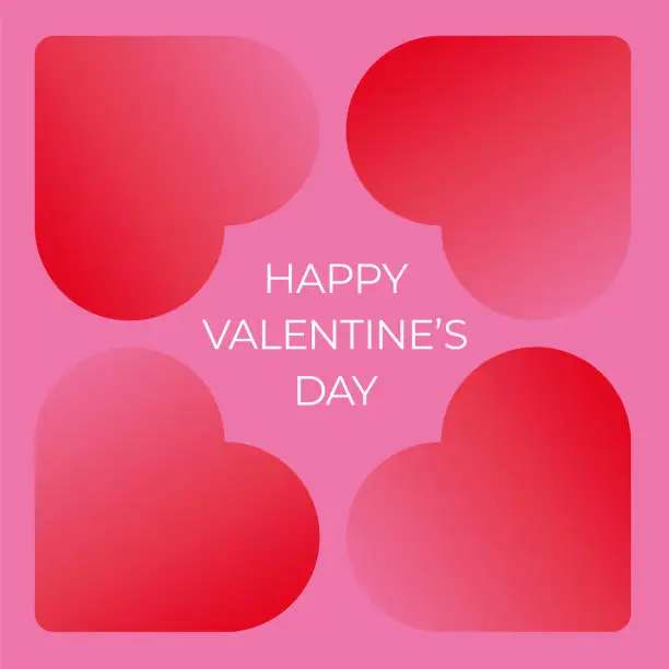 Vector illustration of Happy Valentine’s Day greeting cards.