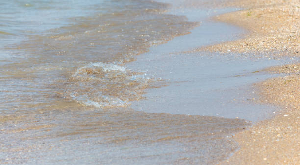 istock Water on the sandy seashore. Background 1975364246