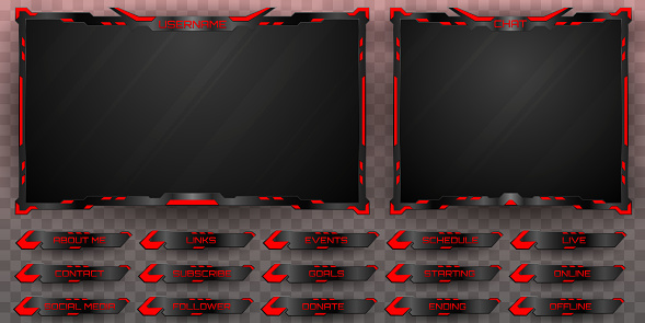 Overlay Gui Bingkai Layar Webcam Overlay Streaming Langsung Futuristik Dan Panel ...