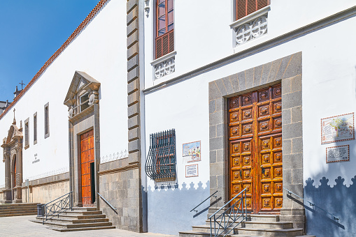 Las Palmas, Gran Canaria , Spain  - March 16, 2023: The facade of the San Francisco church
