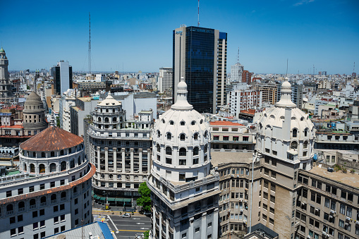 view over central historic Buenos Aires at sunny day