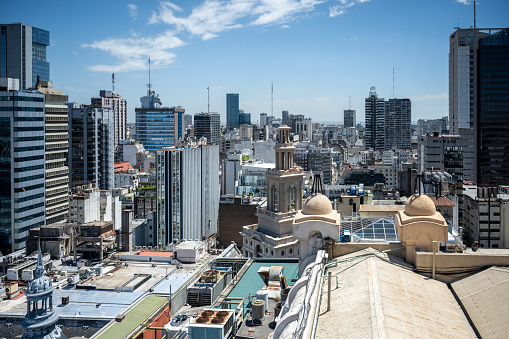 view over central Buenos Aires at sunny day