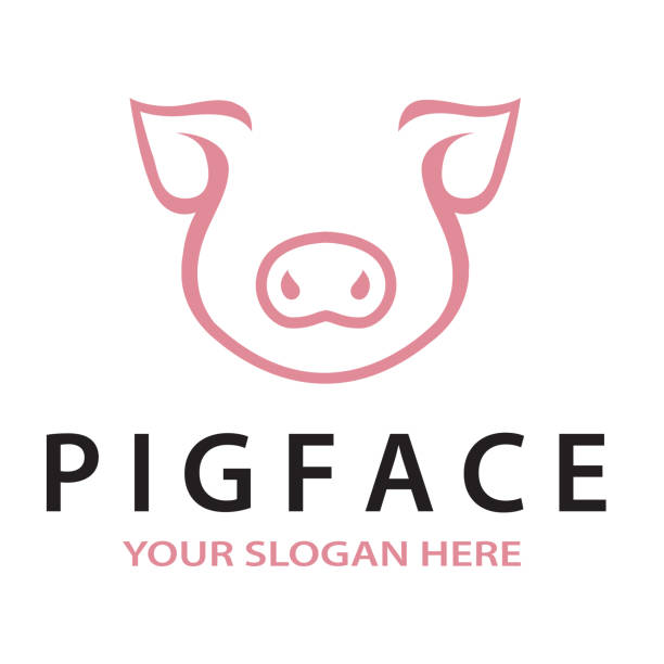 illustration of pig face – artystyczna grafika wektorowa