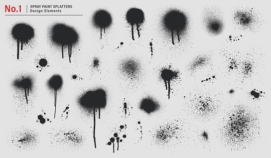 Vector collection of spray paint splatters.