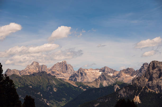 istock mountain landscape inside the Dolomites mountain range, Val di Fassa, Italy 1975450758