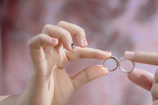 istock Engagement rings made of gold or silver 1975519077
