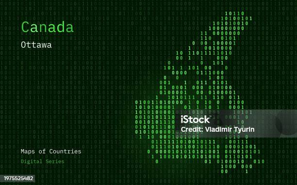 Canadian Code Matrix Ilustración de Canada Map Shown In Binary Code Pattern Tsmc Matrix ...