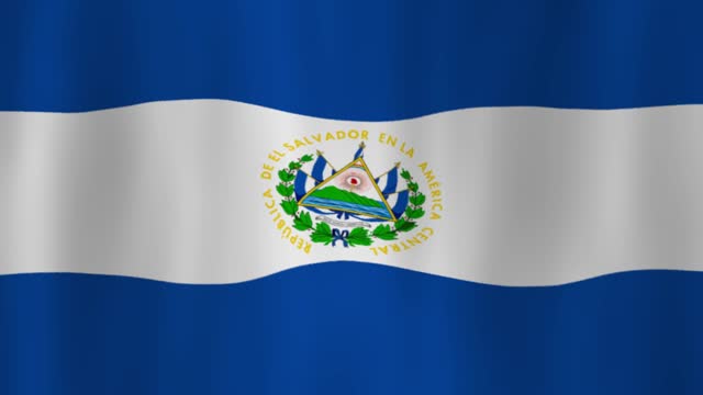 Waving National Flag of El Salvador