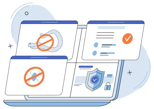 Vector illustration of Information privacy. Information privacy is metaphorical key unlocks protection and safety personal data