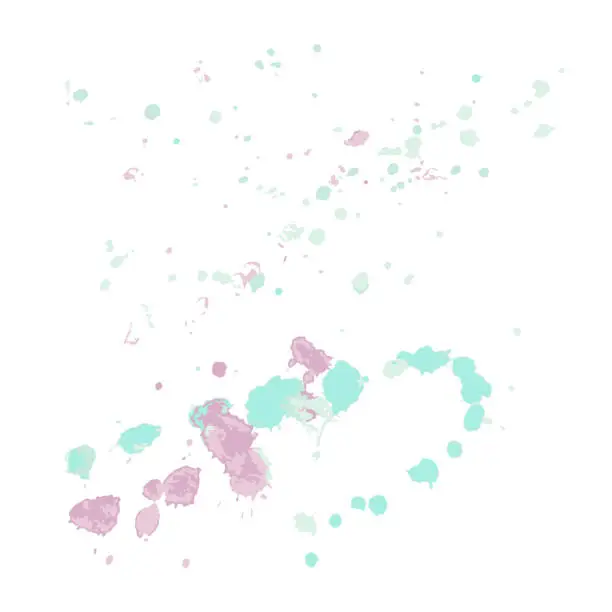 Vector illustration of Green lilac abstract watercolor splash. Vector texture