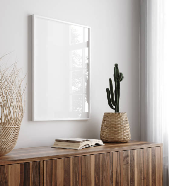 istock Mockup poster frame close up in interior background 1975676783