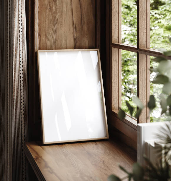 istock Mockup poster frame close up in interior background 1975676785