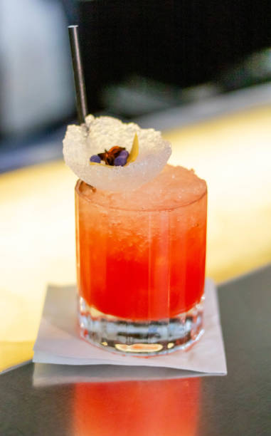 istock fancy pink cocktail - stock image 1975697617