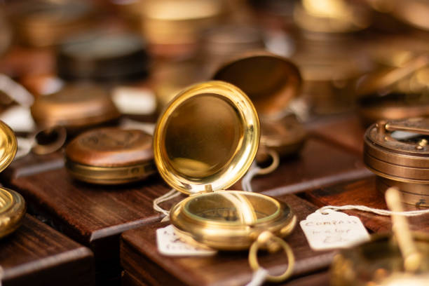 istock Market table pocket watches - stock image 1975707085