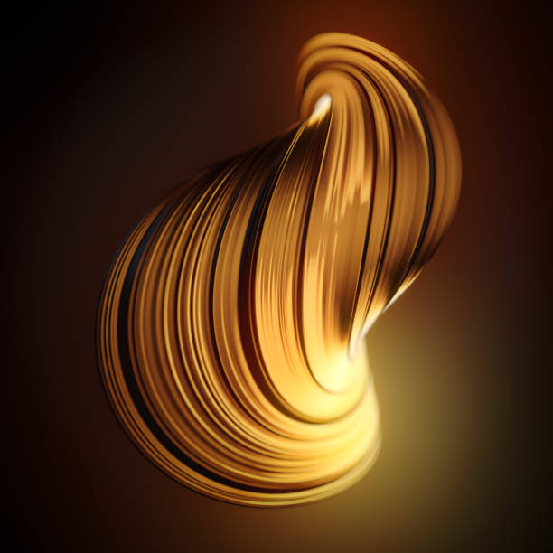 istock Bright and luxurious design with gold twisted shape. Modern background. 3d rendering digital illustration 1975717999