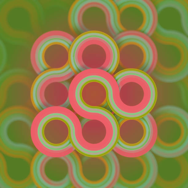 Cheerful Abstract Background of Hot Pink Concentric Circles