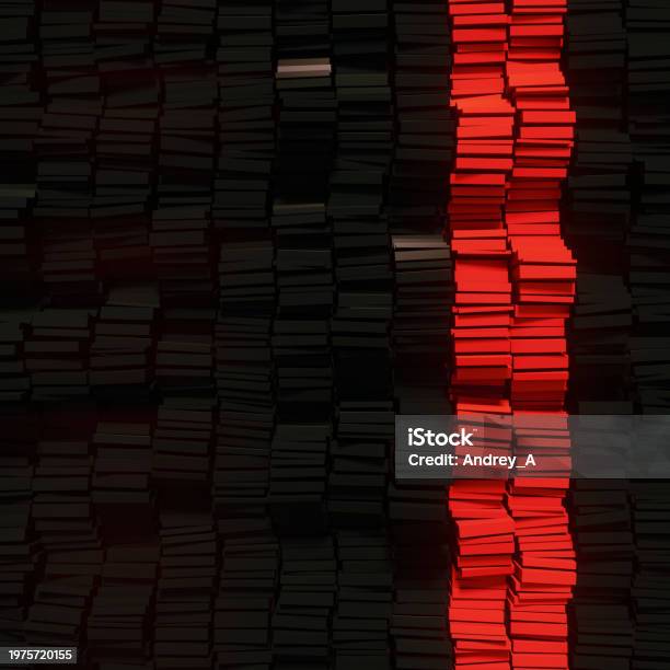 A Stack Of Red And Black Rectangles Stacked In Rows To Create A ...