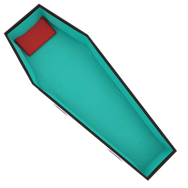 Coffin isolated on white background Coffin isolated on white background. High quality 3d illustration funeral home chairs stock pictures, royalty-free photos & images