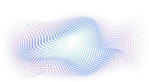 istock Warp of space. Abstract gradient halftone background. Twisted plane of dots. Modern sample for presentations, web design on technological, information theme 1975762232