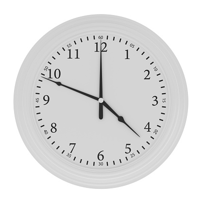 Analog Clock isolated on white background. High quality 3d illustration