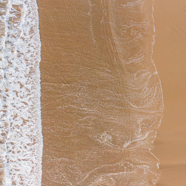 Directly above view of a sand beach