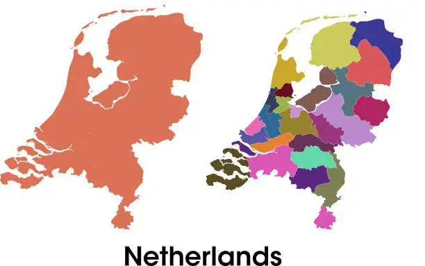 Vector illustration of Netherlands map