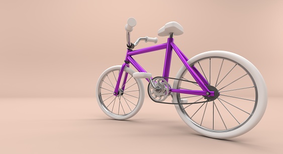 Pink bicycle with white tires, chrome bicycle with white details