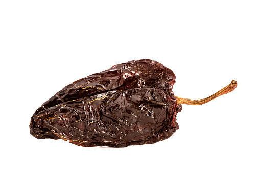 Ancho dried chili, Red chili dried pepper isolated on white background