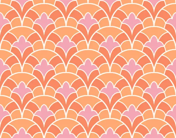 Vector illustration of Modern cute art deco seamless pattern. Trendy abstract texture. Vector geometric background.