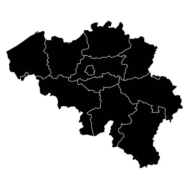 Vector illustration of Map belgiun