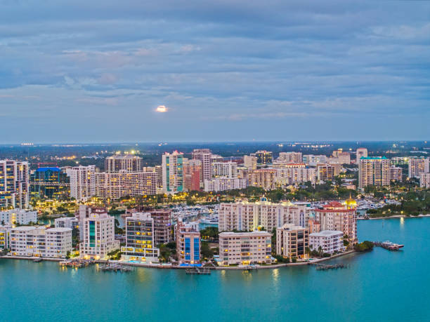 istock Sarasota Florida at Twilight with Moonrise 1975933296