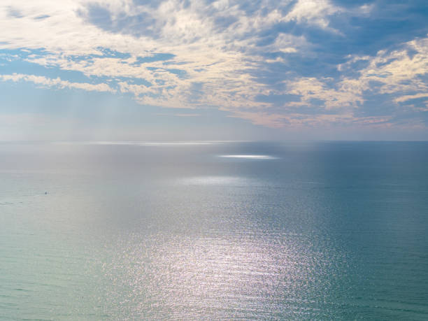 Aerial view of calm water over Gulf of Mexico in Sarasota, Florida.