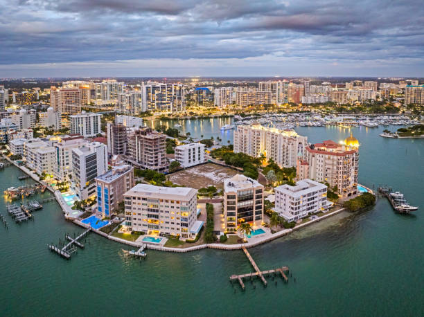 istock Sarasota Florida at Twilight - Drone Point of View 1975934338