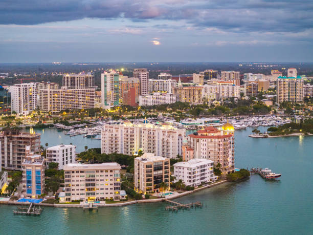istock Sarasota Florida at Twilight with Moonrise 1975934851