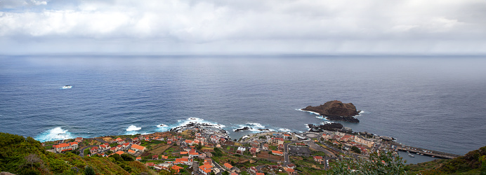 Aerial view of Garachico at Tenerife, Canary islands, Spain.