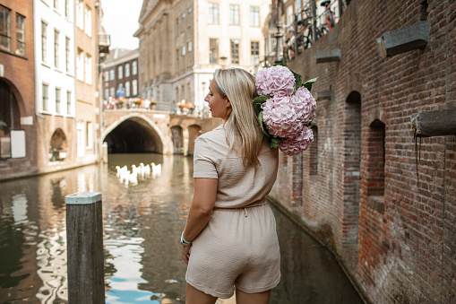 Beautiful Female Traveller Woman in Utrecht