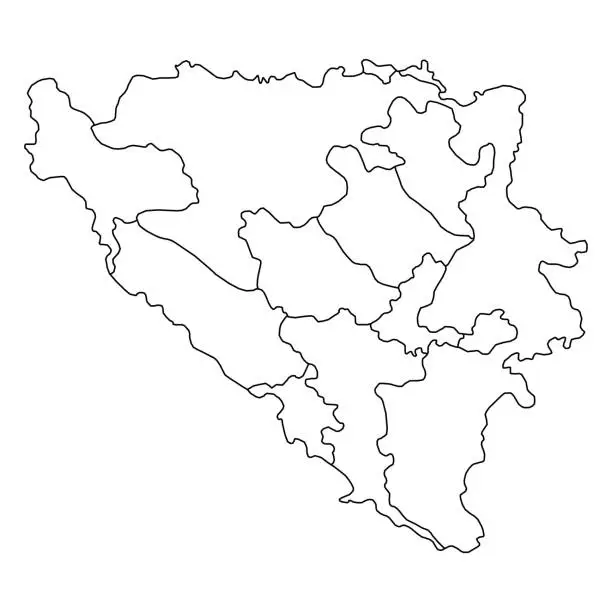 Vector illustration of Bosnia and Herzegovina map