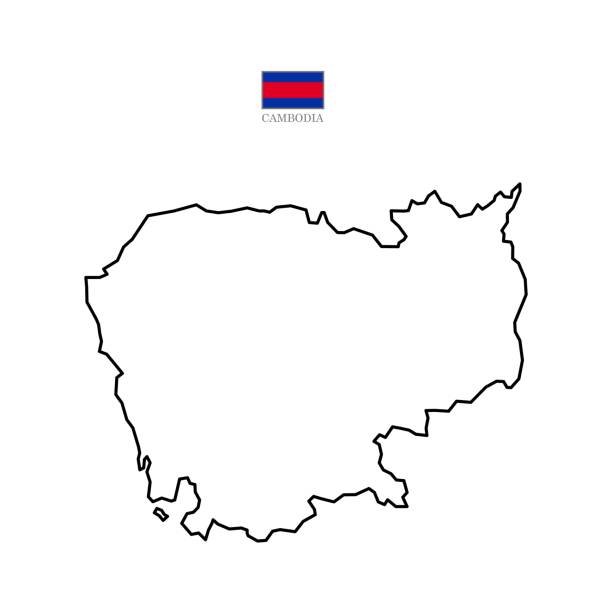 cambodia map cambodia map background with states. cambodia map isolated on white background with flag. Vector illustration map europe kampot stock illustrations