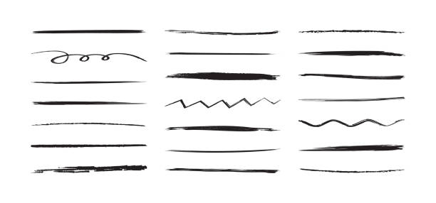 istock Brush sketch line, charcoal scribble, chalk drawn underline, pencil stroke mark, crayon and pen marker, graffiti paint doodle vector set, grunge effect. Drawing illustration 1976048627
