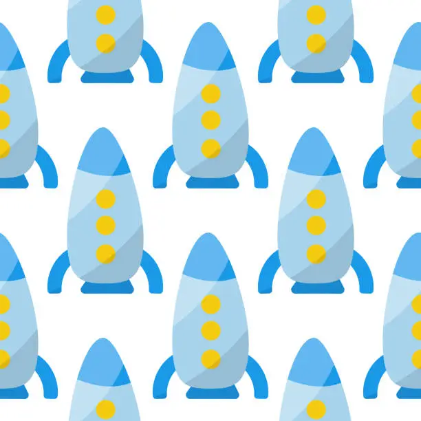 Vector illustration of rocket toy childrens day travel pattern textile