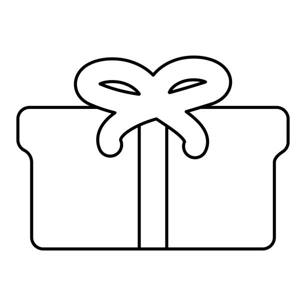 ilustrações de stock, clip art, desenhos animados e ícones de gift box bow colored holiday icon doodle - siding white backgrounds pattern