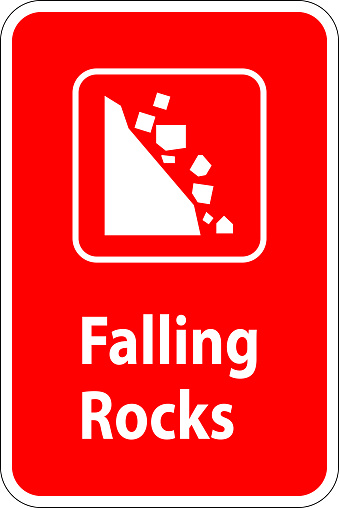 Caution Sign, Park Sign and Guide Sign, Falling Rocks