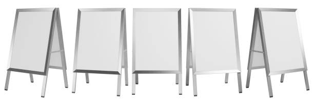 istock Portable street advertising board. Metallic sandwich panel. 3D rendered set. 1976174276
