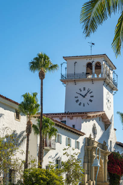 istock Santa Barbara County Courthouse tower, SW corner, Santa Barbara, CA, USA 1976191467