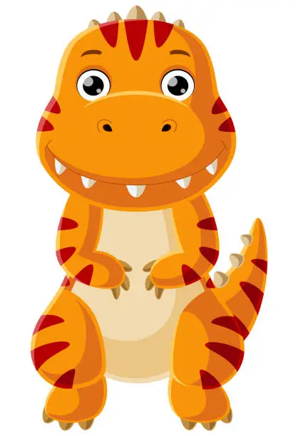 Vector illustration of Cute baby tyrannosaurus dinosaur cartoon