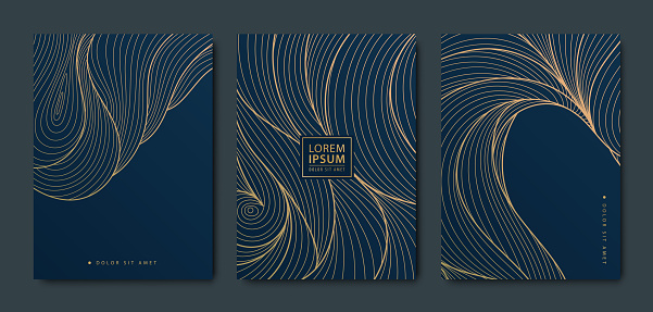 Comic Gold Pattern Background Vector Set Of Gold Pattern Backgrounds Wave Design Curve Templates ...