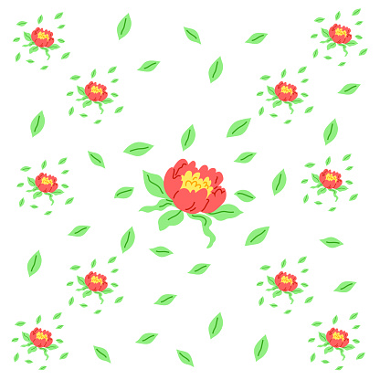 Seamless pattern flowers vector illustration. The endless repetition seamless pattern created mesmerizing visual effect, drawing viewer in The infinite beauty seamless pattern flowers represented