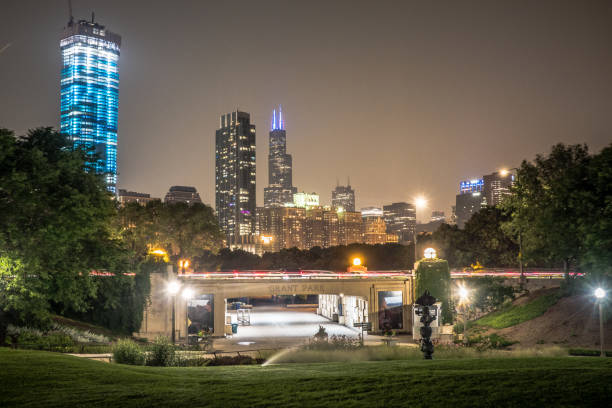 istock chicago city skyline at night during summer 1976318420